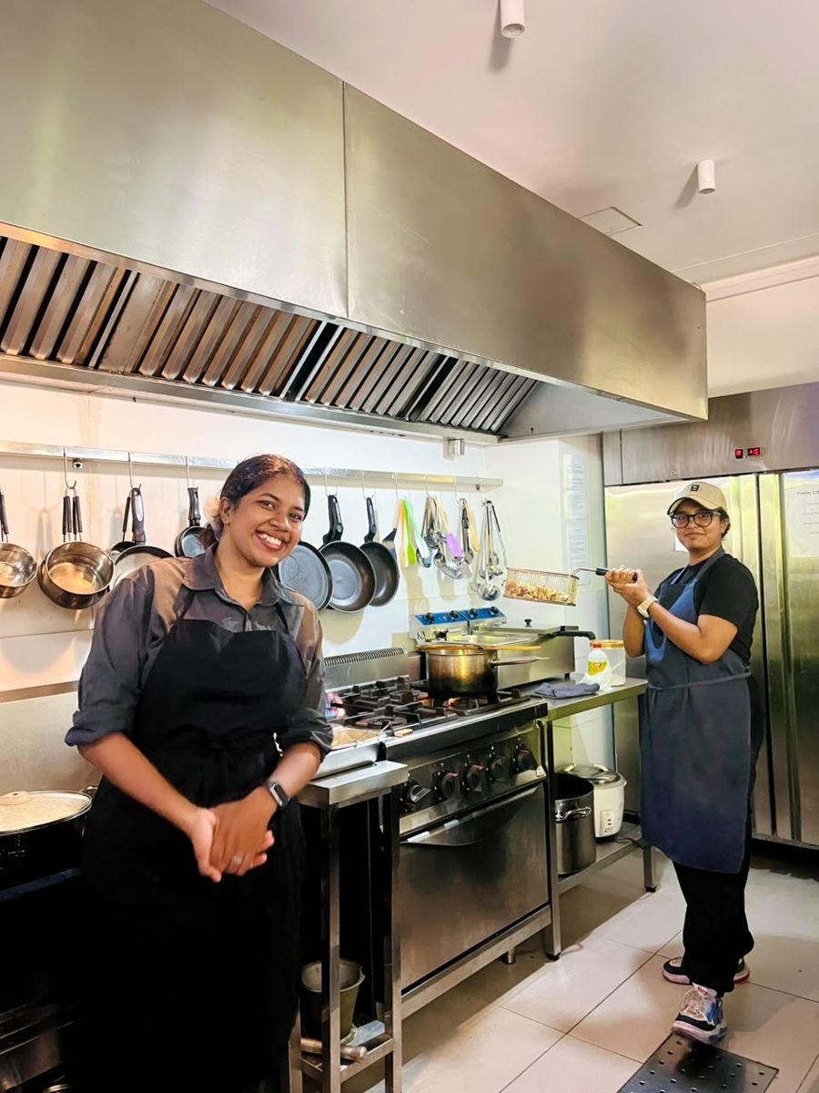 Taprobane House kitchen team at work in the hotel kitchen